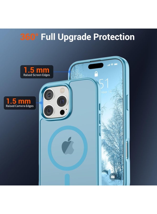 ACLIX Magnetic Case for iPhone 16 Pro Compatible with MagSafe, Translucent Matte Back Slim Shockproof Phone Cover | Sky Blue - Image 4