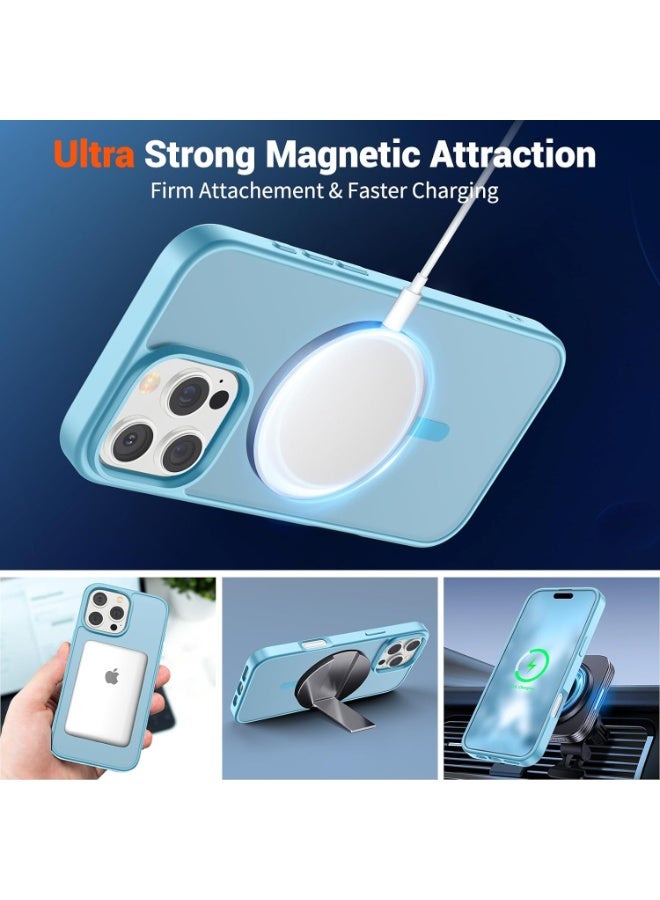 ACLIX Magnetic Case for iPhone 16 Pro Compatible with MagSafe, Translucent Matte Back Slim Shockproof Phone Cover | Sky Blue - Image 2