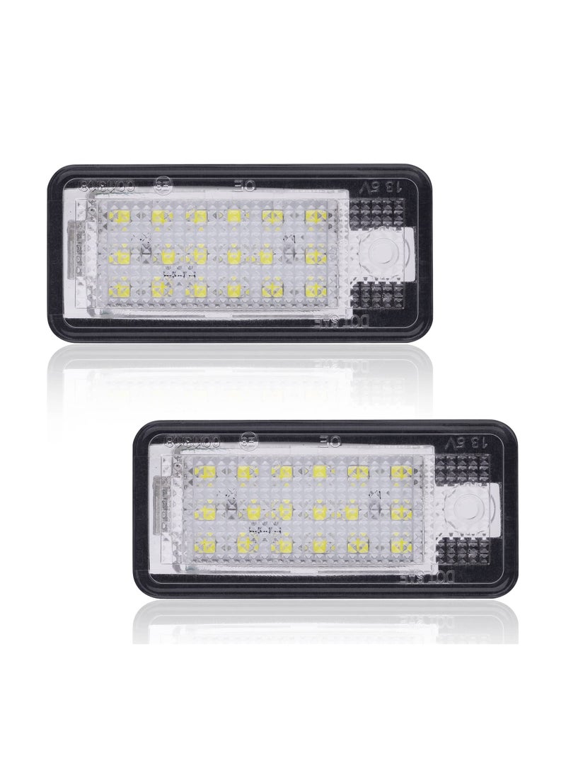 18 SMD Bulb Number Plate Lights, 2PCS Bright LED License Plate Lamps LED License Plate Light Lamps Car License Plate LED Lights LED SMD Bulbs for Audi A3 S3 A4 S4 A6 S6 A8 S8 Q7 RS4 Xenon White - Image 1