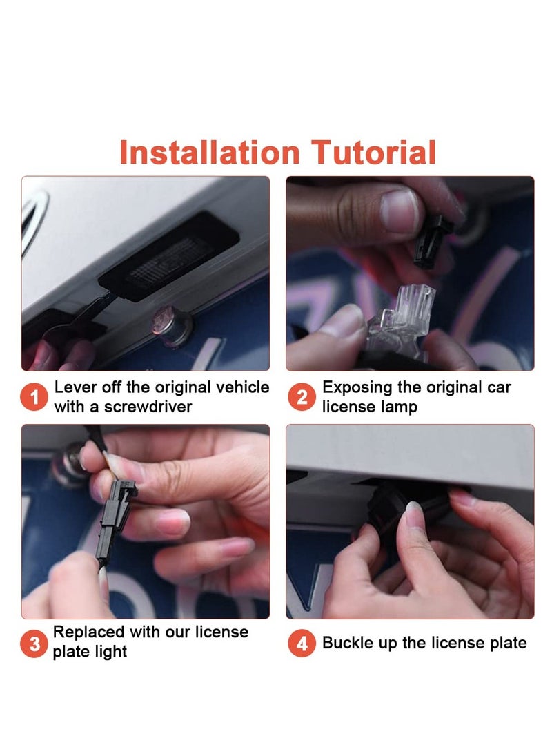 18 SMD Bulb Number Plate Lights, 2PCS Bright LED License Plate Lamps LED License Plate Light Lamps Car License Plate LED Lights LED SMD Bulbs for Audi A3 S3 A4 S4 A6 S6 A8 S8 Q7 RS4 Xenon White - Image 4