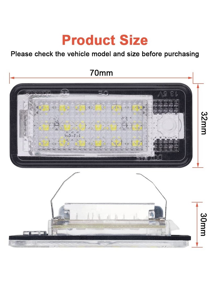 18 SMD Bulb Number Plate Lights, 2PCS Bright LED License Plate Lamps LED License Plate Light Lamps Car License Plate LED Lights LED SMD Bulbs for Audi A3 S3 A4 S4 A6 S6 A8 S8 Q7 RS4 Xenon White - Image 3