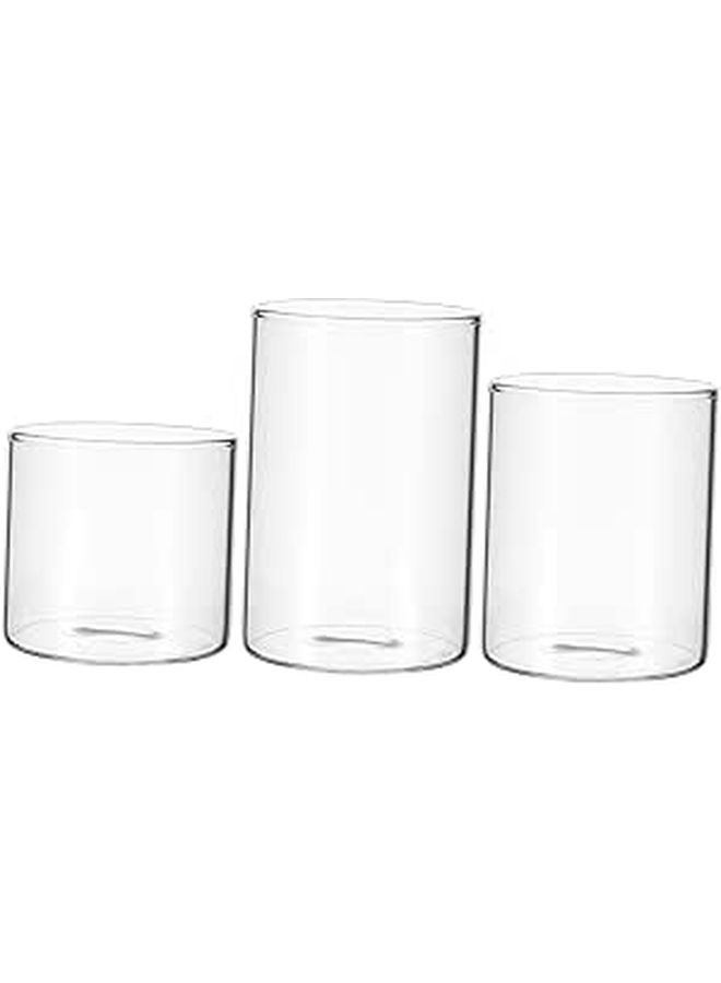 3Pcs Transparent Glass Candle Holders For DIY Aromatherapy Home Decor And Festive Atmosphere - Image 1