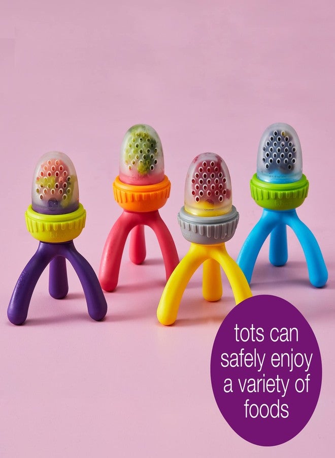 b.box Silicone Fresh Food Feeder | Ages 4 Months+ | Tripod Design Easy for Baby to Hold | Perfect for Fresh or Frozen Foods | Cap Included for On The Go | Dishwasher Safe (Strawberry Shake) - Image 5