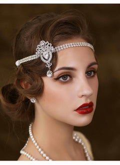 Excefore 1920's Flapper Headband, Great Gatsby Headpiece 20s Art Deco Hair Accessories Headband Sliver  - Image 1