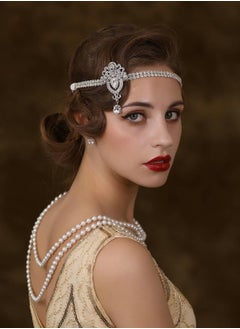 Excefore 1920's Flapper Headband, Great Gatsby Headpiece 20s Art Deco Hair Accessories Headband Sliver  - Image 4