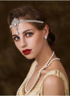 Excefore 1920's Flapper Headband, Great Gatsby Headpiece 20s Art Deco Hair Accessories Headband Sliver  - Image 5