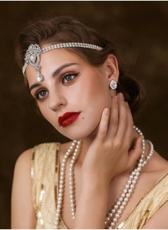 Excefore 1920's Flapper Headband, Great Gatsby Headpiece 20s Art Deco Hair Accessories Headband Sliver  - Image 2