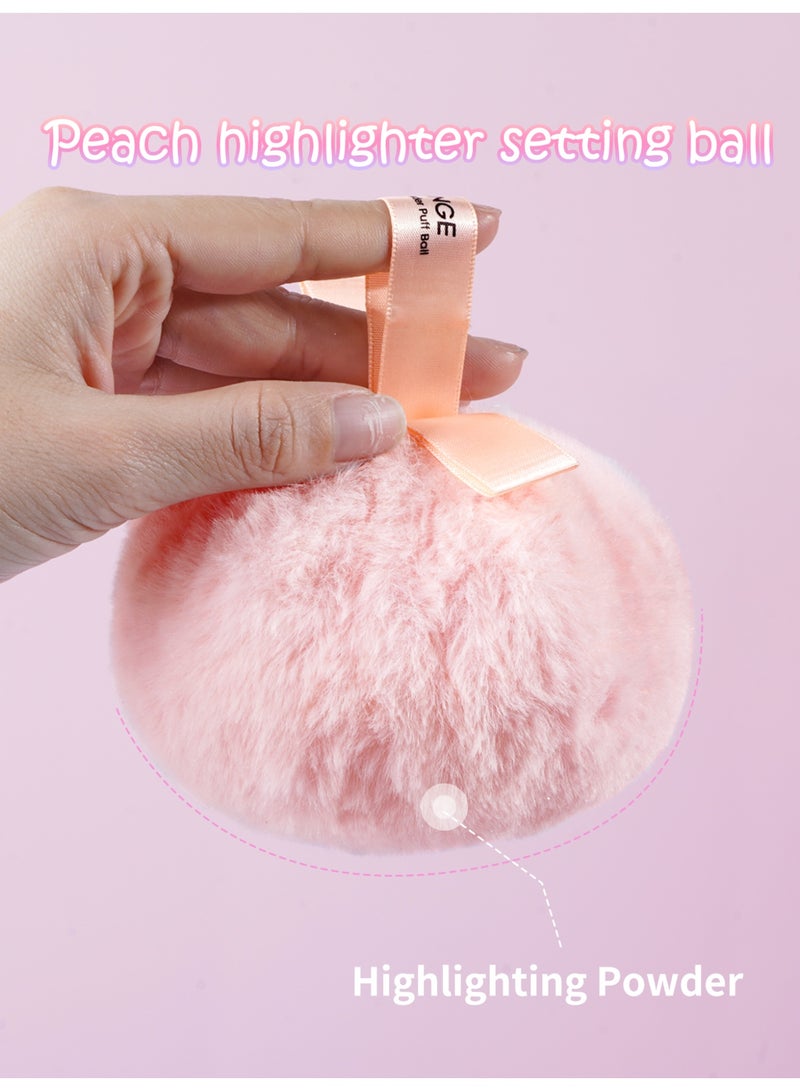 MAANGE 1Pcs Large Fluffy Powder Puff, Soft Body Powder Puff Round Powder Loose Puff Washable Cosmetic Puff with Ribbon Bow Handle, Loose Powder Puffs Wet Dry Makeup Tool - Image 5