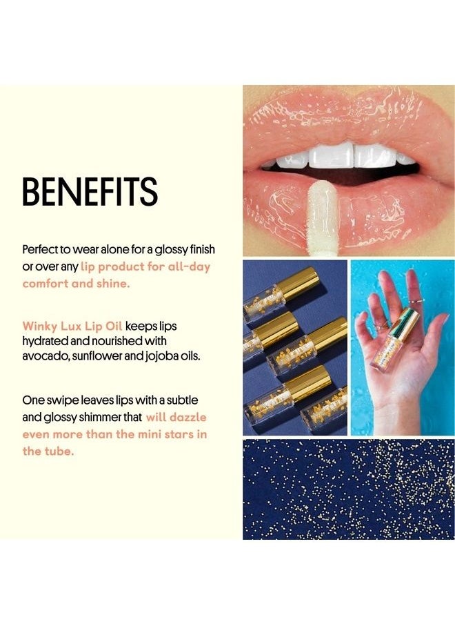 Winky Lux Lip Oil, Hydrating Lip Oil with Jojoba Oil - Hydrating Lip Gloss Oil, Lip Oil Clear  - Image 3