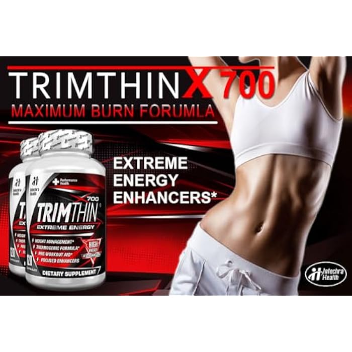 TrimThin حبوب الحمية الحرارية TrimThin® X700 مع طاقة قصوى مصنوعة في الولايات المتحدة 120 كبسولة - Image 4