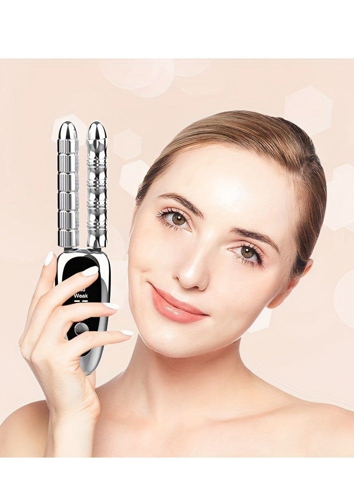 عام تدليك الوجه والرقبة مزدوجة النهاية لتخسيس الوجه. تدليك سحري مع عمر بطارية 20 ساعة. أداة تجميل محمولة للعناية المنزلية اليومية. تكنولوجيا الدورة الدموية المتقدمة لتجديد شباب الجلد. تدليك الوجه مع تصميم مزدوج العمل - Image 1