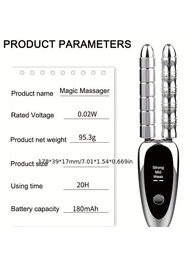 عام تدليك الوجه والرقبة مزدوجة النهاية لتخسيس الوجه. تدليك سحري مع عمر بطارية 20 ساعة. أداة تجميل محمولة للعناية المنزلية اليومية. تكنولوجيا الدورة الدموية المتقدمة لتجديد شباب الجلد. تدليك الوجه مع تصميم مزدوج العمل - Image 3