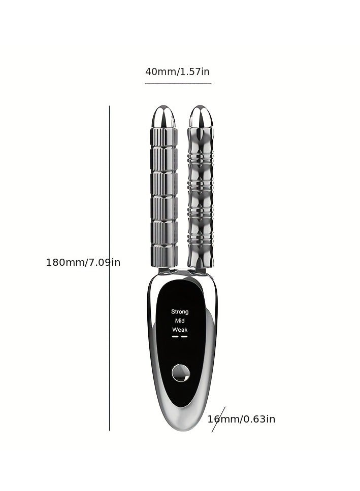 عام تدليك الوجه والرقبة مزدوجة النهاية لتخسيس الوجه. تدليك سحري مع عمر بطارية 20 ساعة. أداة تجميل محمولة للعناية المنزلية اليومية. تكنولوجيا الدورة الدموية المتقدمة لتجديد شباب الجلد. تدليك الوجه مع تصميم مزدوج العمل - Image 4