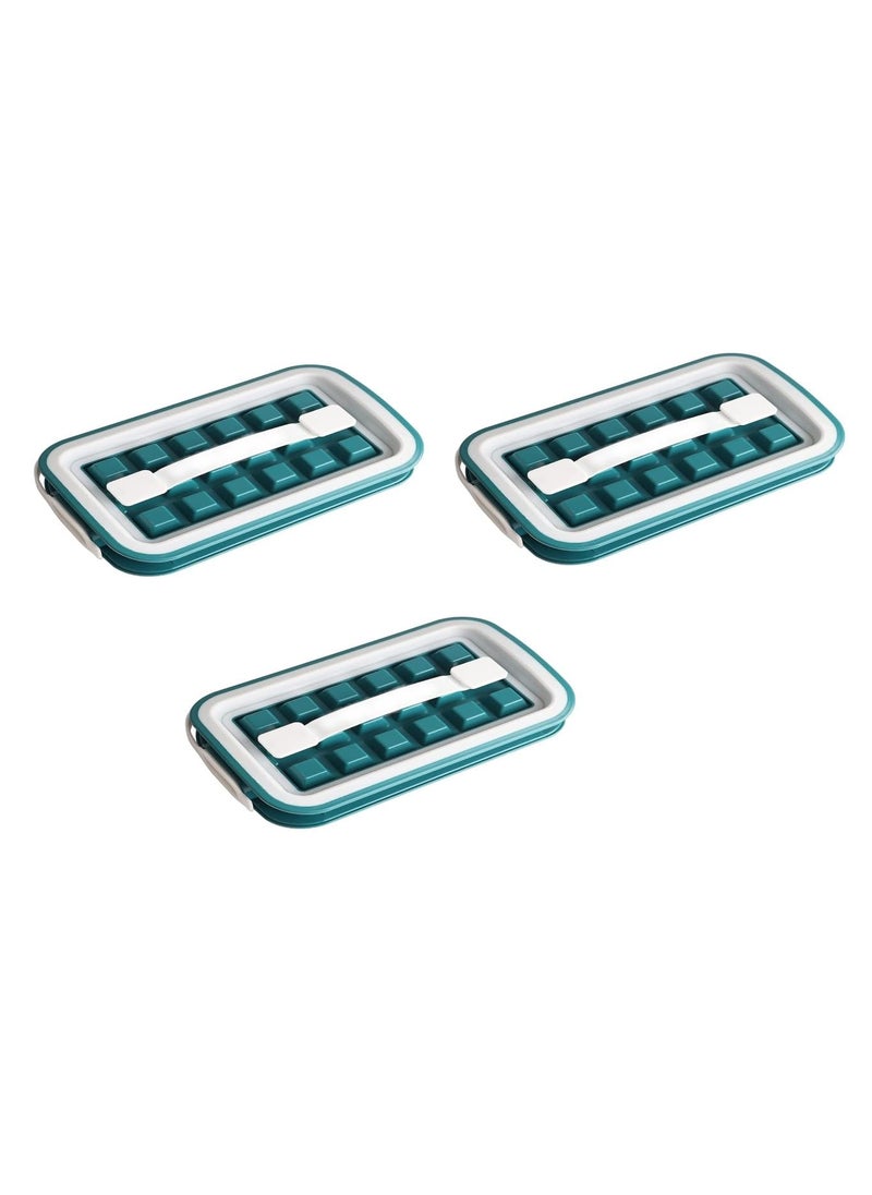 HUMAIZAR - HUMAIZAR Ice Cube Mold Edible Ice Grid for Cold Drinks Homemade Ice Cube Maker with Water Bottle Storage Box Frozen Multifunctional Folding Ice Tray Pack of 3 - Image 1