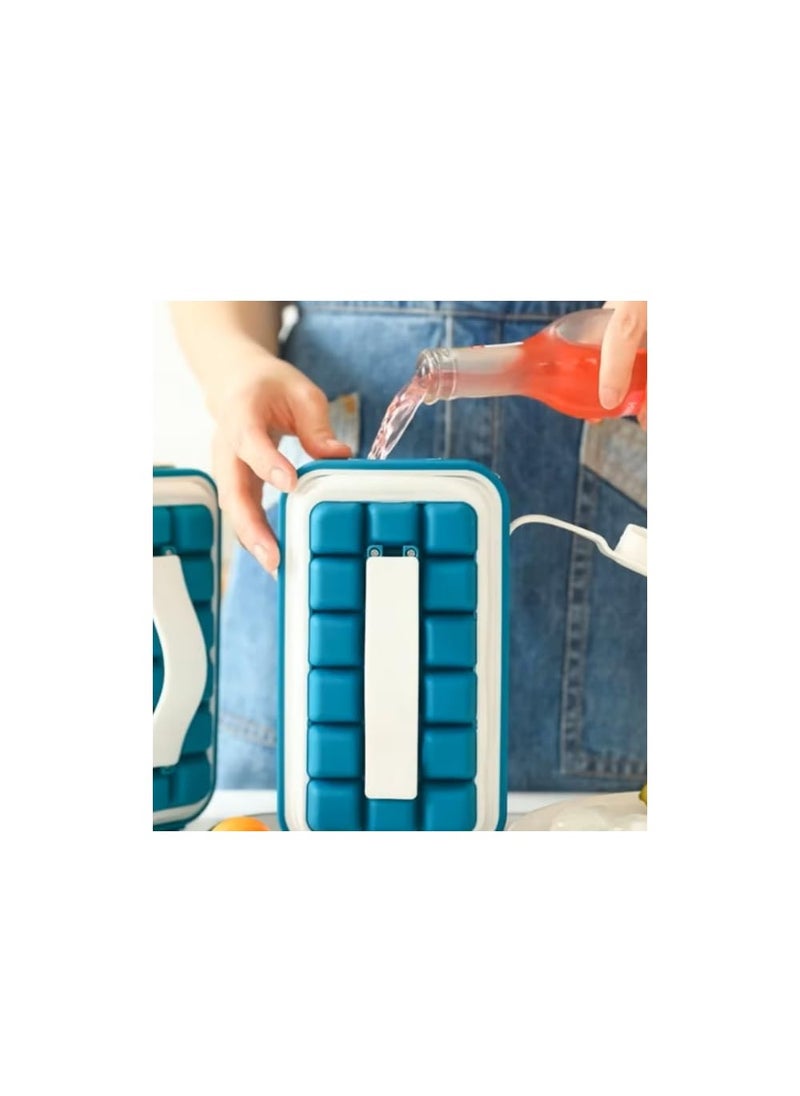 HUMAIZAR - HUMAIZAR Ice Cube Mold Edible Ice Grid for Cold Drinks Homemade Ice Cube Maker with Water Bottle Storage Box Frozen Multifunctional Folding Ice Tray Pack of 3 - Image 1