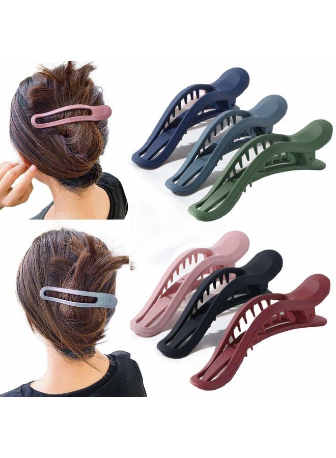 Tergy 6PCS Hair Claws Clips No Slip Strong Hair Clips Teeth Curve Durable Alligator Duck Bill Jaw Clips Hair Styling Accessories (01) - Image 1