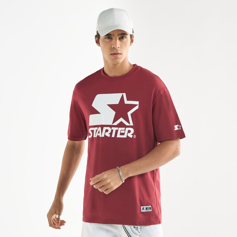 Starter Logo Print Crew Neck T-shirt with Short Sleeves - Image 1
