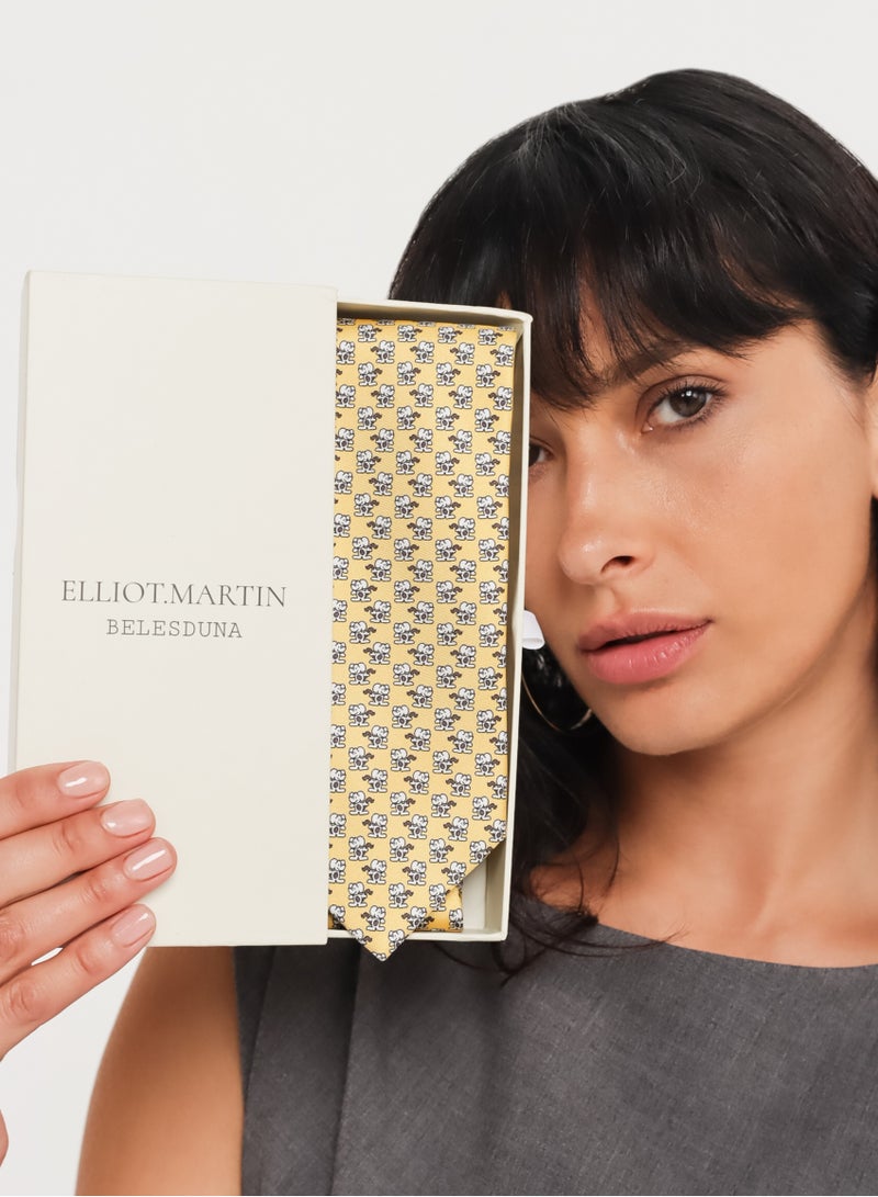 Elliot Martin Elliot Martin tie 100% Silk Twill neck ties Premium Men's Tie (Yellow)  - Image 3