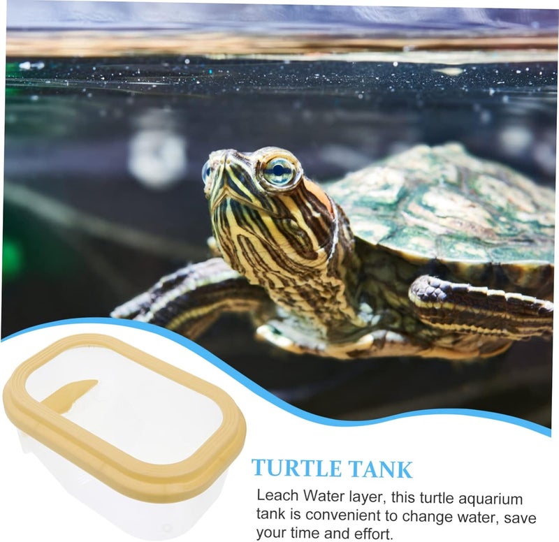 Turtle Tank Docking Ramp Multi-use Turtle Habitat Easy Clean Design Feeding Area Small - for Home Use - Image 3