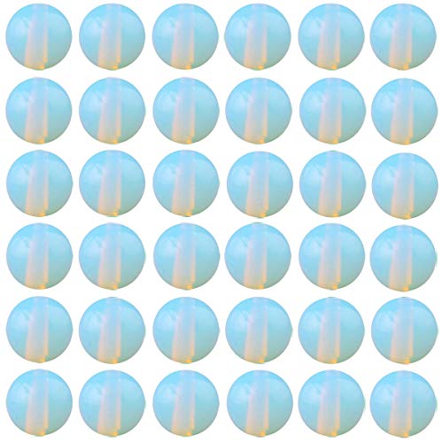 Cmidy Stone Beads 100pcs 8mm Opal Round Stone Beading Loose Gemstone Hole Size 1mm DIY Smooth Beads for Bracelet Necklace Earrings Jewelry Making (Opal, 8mm) - Image 1