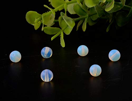 Cmidy Stone Beads 100pcs 8mm Opal Round Stone Beading Loose Gemstone Hole Size 1mm DIY Smooth Beads for Bracelet Necklace Earrings Jewelry Making (Opal, 8mm) - Image 2