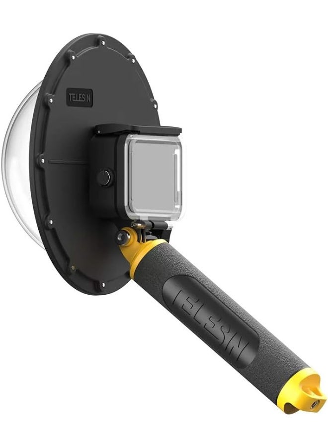TELESIN بوابة قبة تحت الماء TELESIN لكاميرات GoPro HERO13 HERO12 HERO11 HERO10 HERO9 مع مقبض عائم وغطاء مقاوم للماء حتى عمق 30 متر - Image 3