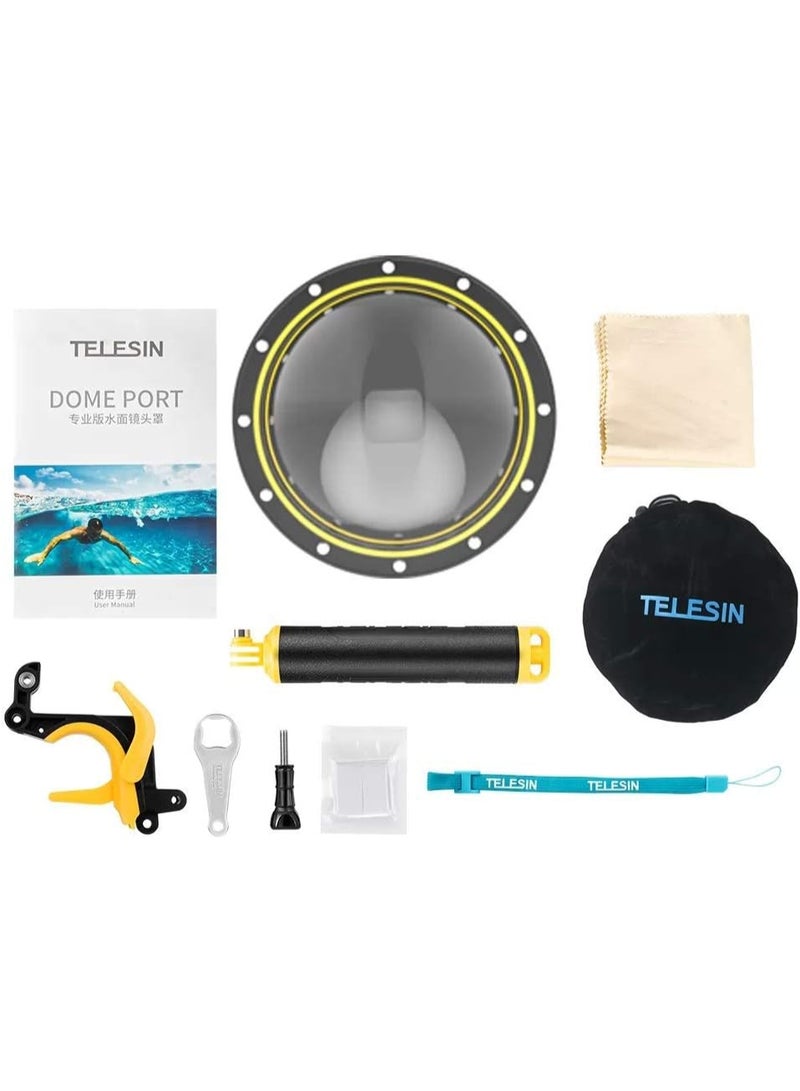 TELESIN بوابة قبة تحت الماء TELESIN لكاميرات GoPro HERO13 HERO12 HERO11 HERO10 HERO9 مع مقبض عائم وغطاء مقاوم للماء حتى عمق 30 متر - Image 5