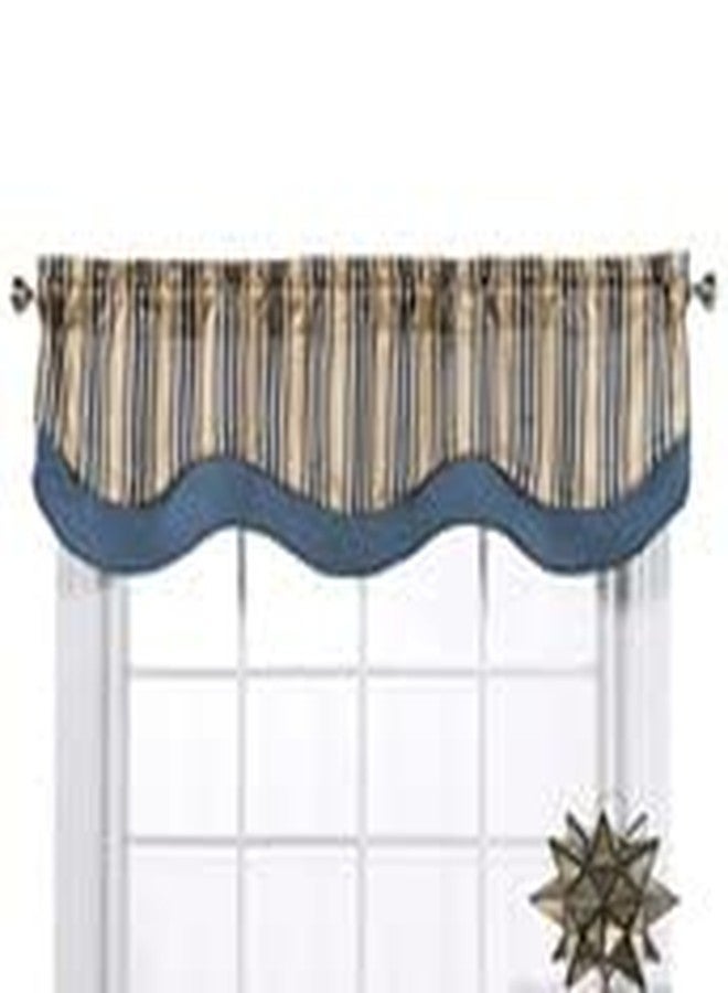 Collections Etc Windsor Jaquard Layered Valance Color: Blue - Image 2
