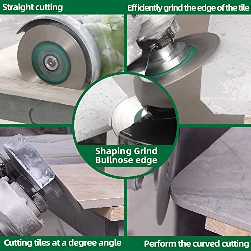 KURSTOL Tile Diamond Saw Blade - 4.5"/115mm Dual-Purpose Diamond Cutting Disc,Angel Grinder Blade Arbor 5/8"-11 Thread for Cutting and Grinding Ceramic Tiles,Porcelain,Granite,Marble - Image 3