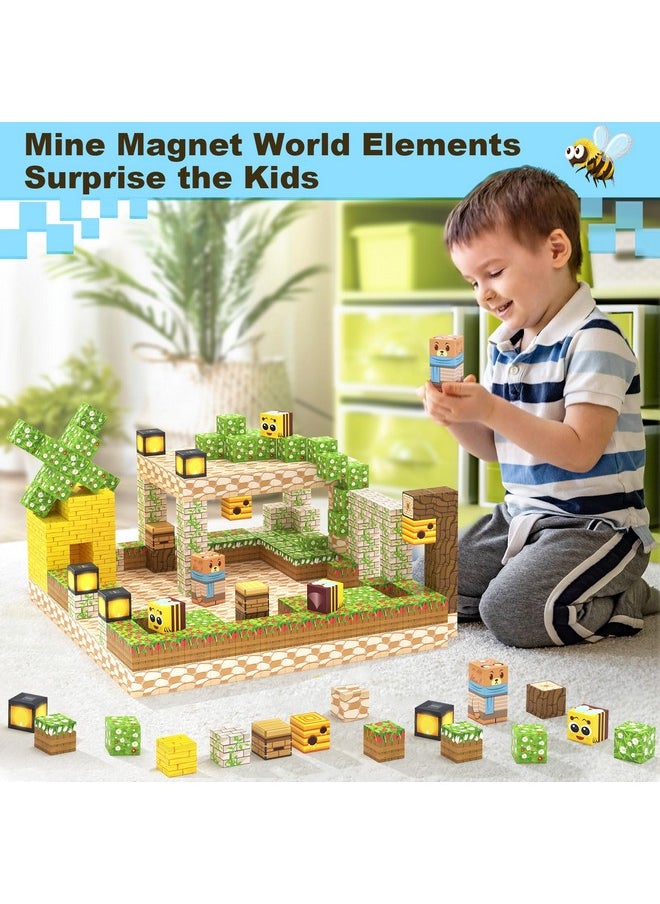 Soyee Magnetic Blocks Building Toys - Build Mine Magnet World Bee Cottage Building Set Kids Toys for Ages 3-12 STEM Sensory Toys Buildable Game Elements Gifts for 3+ Year Old Boys & Girls  - Image 5