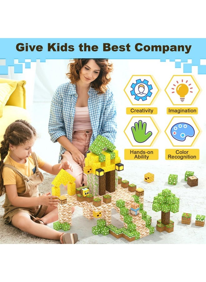 Soyee Magnetic Blocks Building Toys - Build Mine Magnet World Bee Cottage Building Set Kids Toys for Ages 3-12 STEM Sensory Toys Buildable Game Elements Gifts for 3+ Year Old Boys & Girls  - Image 4