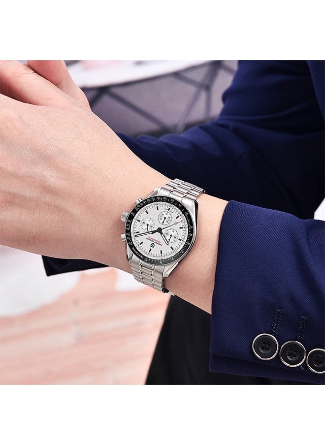 PAGANI DESIGN Sports Men's Quartz Watches, 40mm Stainless Steel Waterproof Chronograph Wrist Watch for Man, Synthetic Sapphire Dial Glass, Stopwatch  - Image 5