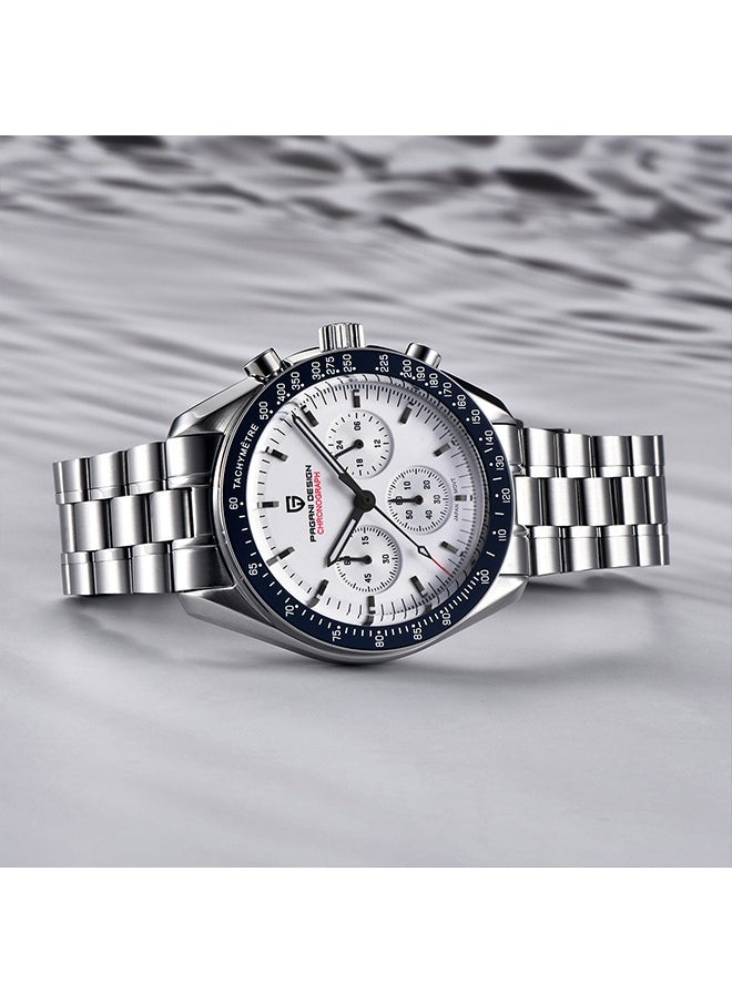 PAGANI DESIGN Sports Men's Quartz Watches, 40mm Stainless Steel Waterproof Chronograph Wrist Watch for Man, Synthetic Sapphire Dial Glass, Stopwatch  - Image 4