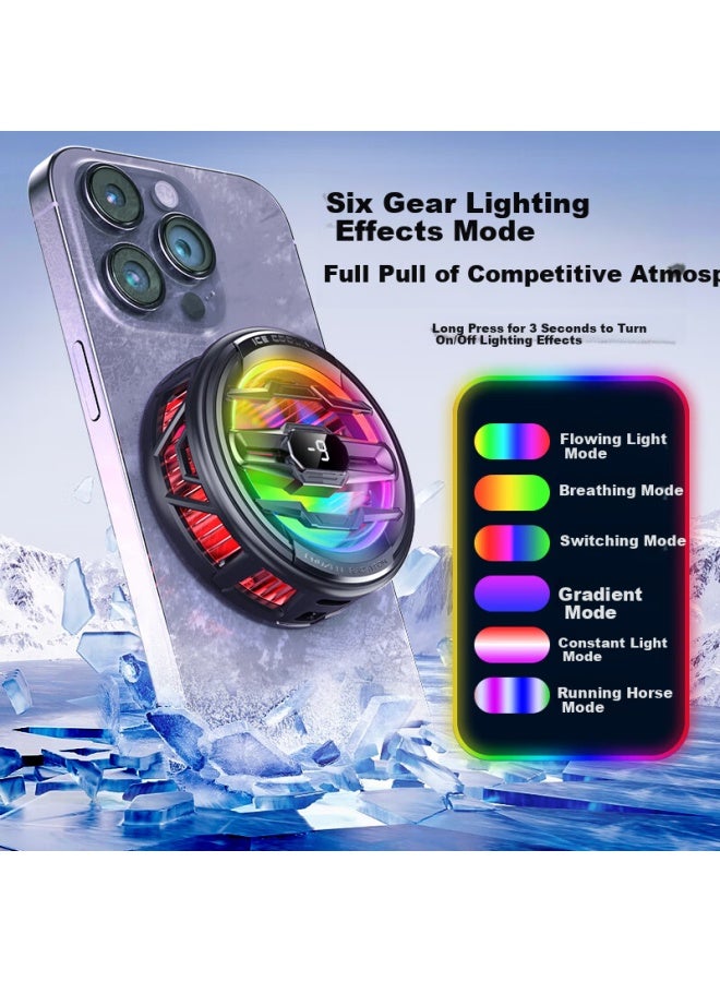 Yomo [True Ice Magnetic Back Clip Dual-Use] Phone Cooling Pad, 4-Level Adjustment With Digital Display Specific, Tablet Semiconductor Cooling, Suitable For Apple, Huawei, Xiaomi K22 - Image 4