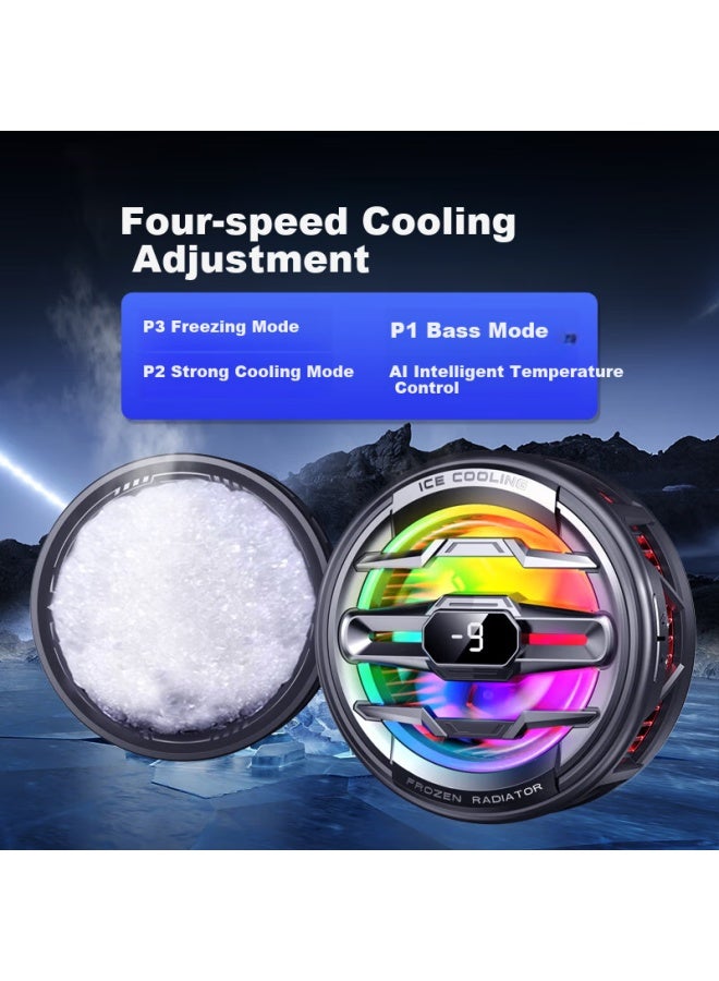 Yomo [True Ice Magnetic Back Clip Dual-Use] Phone Cooling Pad, 4-Level Adjustment With Digital Display Specific, Tablet Semiconductor Cooling, Suitable For Apple, Huawei, Xiaomi K22 - Image 1