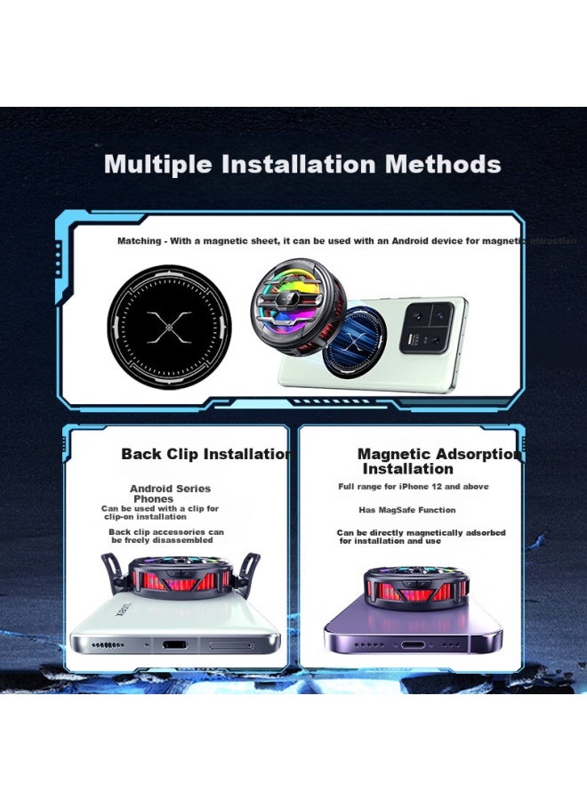 Yomo [True Ice Magnetic Back Clip Dual-Use] Phone Cooling Pad, 4-Level Adjustment With Digital Display Specific, Tablet Semiconductor Cooling, Suitable For Apple, Huawei, Xiaomi K22 - Image 5