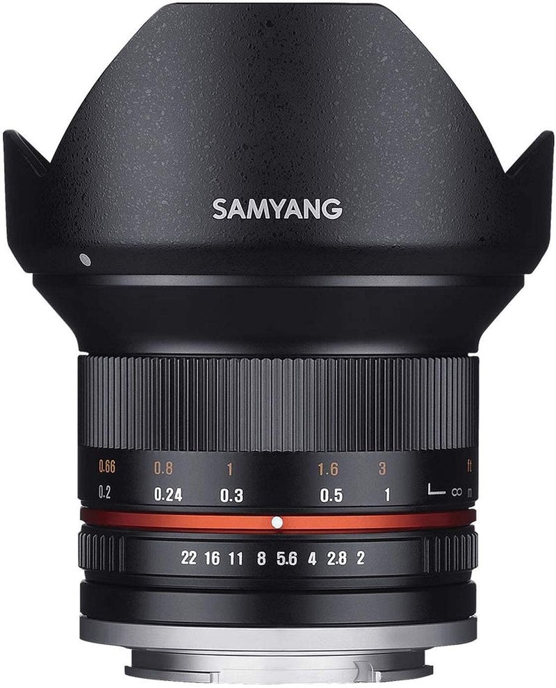 Samyang 12mm F2.0 NCS CS Photo Manual Camera Lens for Fuji X Mount, Black - Image 1