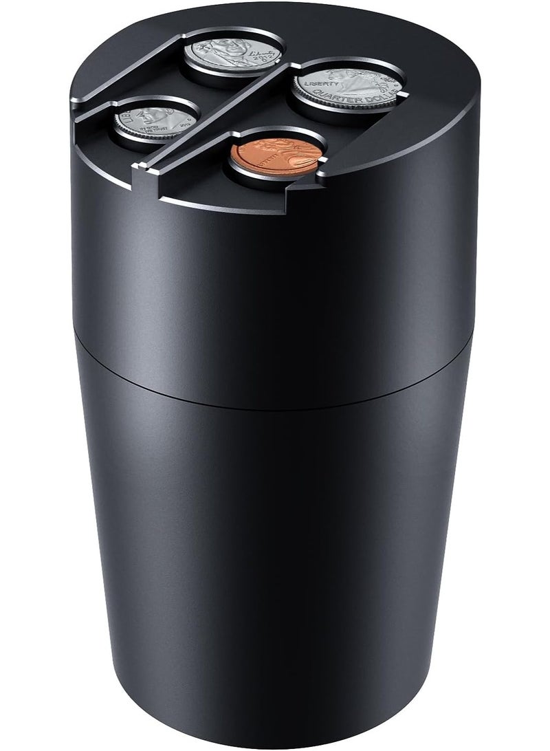 Zeyitian Car Coin Holder, Large Capacity Coin Organizer and Sorter, Universal Fit for Most Cars, Durable ABS Plastic, Non-Slip Base, Compact Design