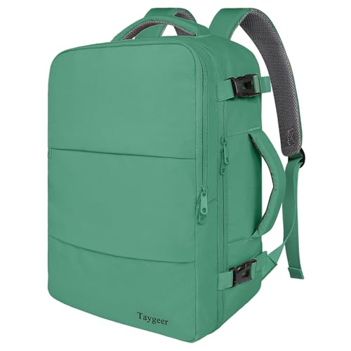 Taygeer Travel Backpack for Women, 40L Airline Approved Carry On with 17.3 inch Laptop Compartment, TSA Friendly Bag for Business Hiking Travel, Backpack Carry On Luggage for friend Gym Sport, Green - Image 3