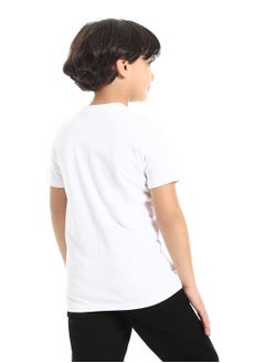 Andora Round Neck Printed Short Sleeve Boy T-shirt_White  - Image 3