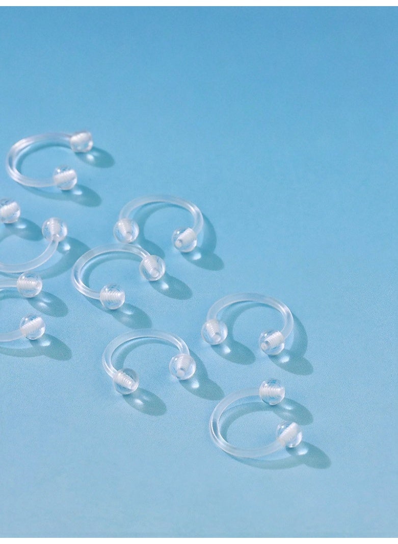 LAIAOCISI 5-Pack Clear Nose Rings, Invisible Double-End Circular Hoop, Hypoallergenic Nose Retainer - Image 4