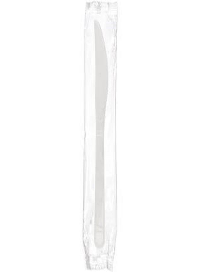 AmerCare White Heavy Weight Polypropylene Knives, Individually Wrapped, Case of 1000 - Image 1