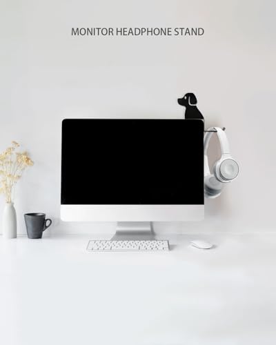 FEYRUN Monitor Stand, Puppy Tail Hook for Headphone, Saves Desk Space and Protects Headphones, Organizer Decorative Hanger for Hanging Keys Cables and More (Black) - Image 5