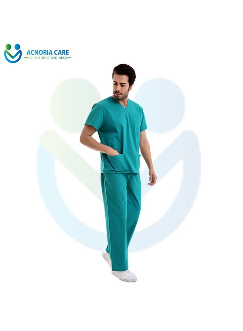 ACNORIA CARE Men's Medical Scrubs Consisting Of Two Pieces A Blouse And Pants, 35% Cotton 65% Polyester Turquoise Green Color - Size XXL- From Acnoria Care - Image 5