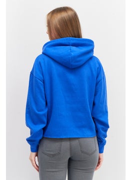 Don't Call Me Jennyfer Women Hooded Graphic Print Long Sleeves Sweatshirt, Blue  - Image 2