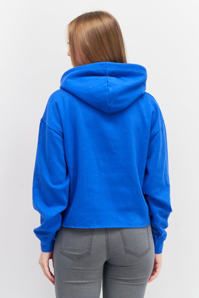 Don't Call Me Jennyfer Women Hooded Graphic Print Long Sleeves Sweatshirt, Blue  - Image 2