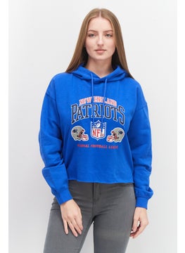 Don't Call Me Jennyfer Women Hooded Graphic Print Long Sleeves Sweatshirt, Blue  - Image 1