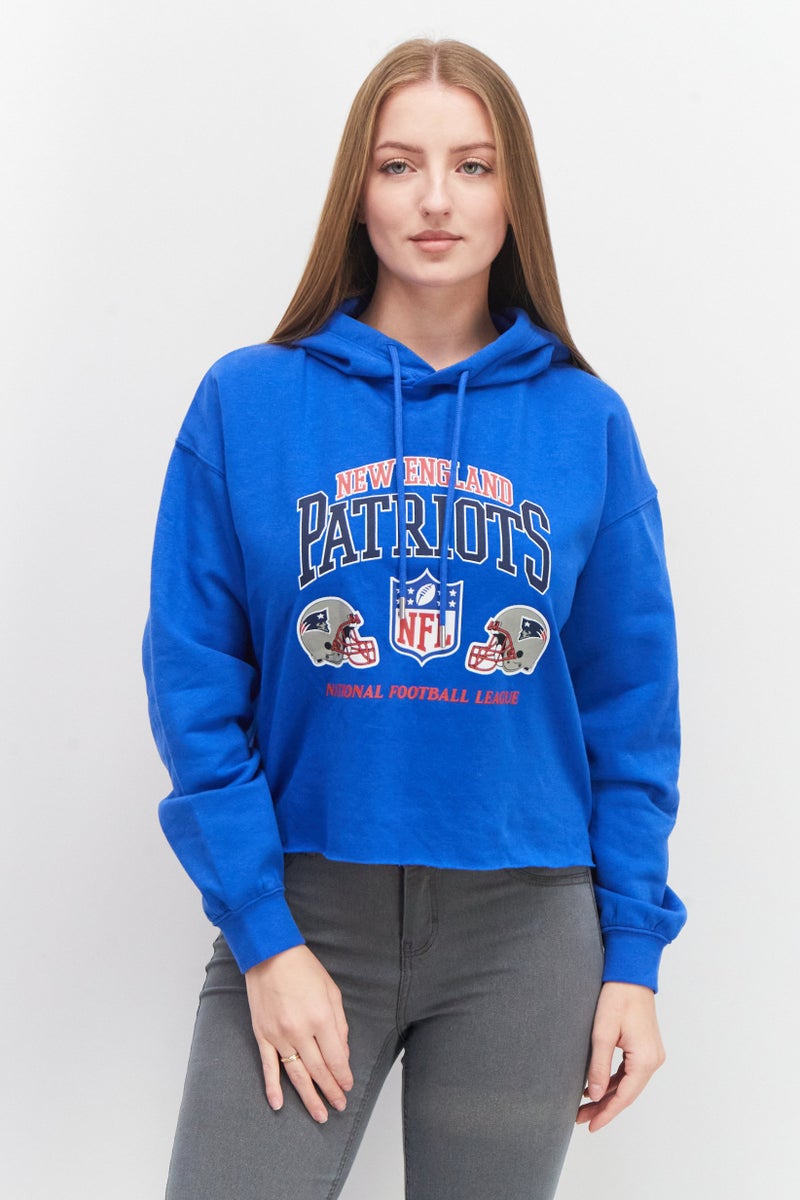 Don't Call Me Jennyfer Women Hooded Graphic Print Long Sleeves Sweatshirt, Blue  - Image 1