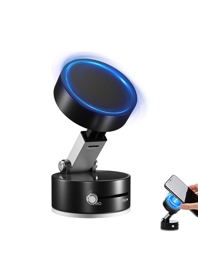 Uceento New Vacuum Magnetic Phone Holder, Suction Cup Phone Mount, Foldable Strong Magnetic Cell Phone Holder for Car/Gym/Mirror/Smooth Surface, Compatible with Magsafe iPhone - Image 1