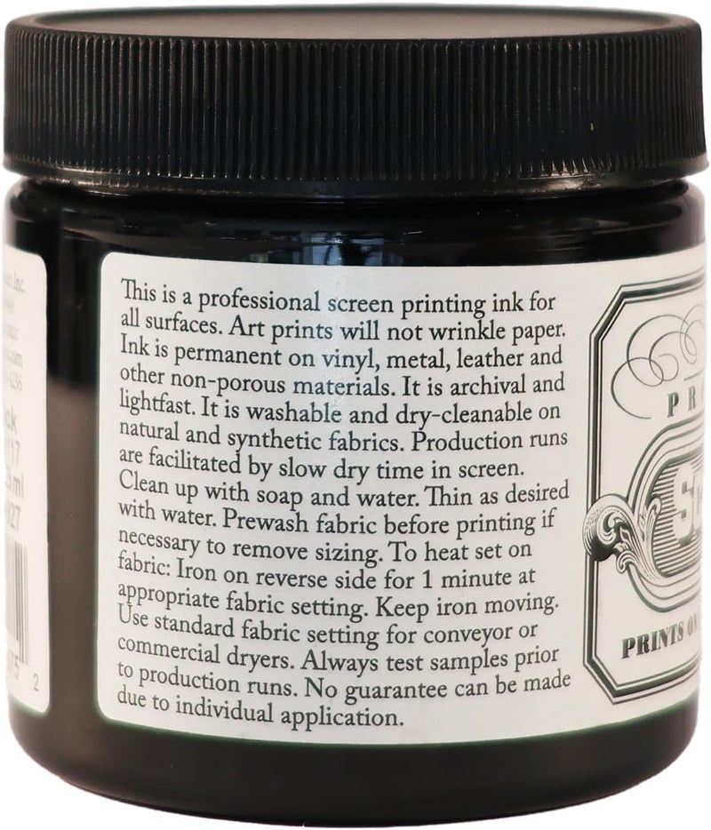 Jacquard Jacquard Professional Screen Print Ink WaterSoluable 4oz Jar Black 117  - Image 3